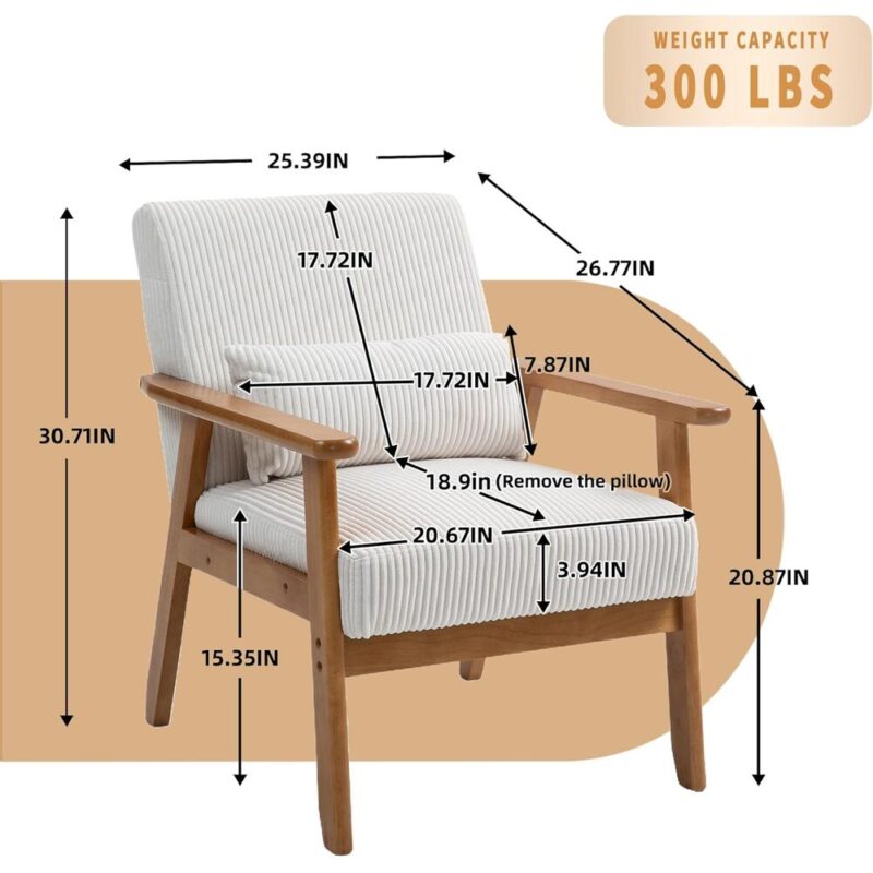 Comfy Lounge Chair – Corduroy Fabric