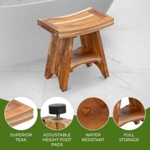 AquaRest – Waterproof Teak Bath Stool