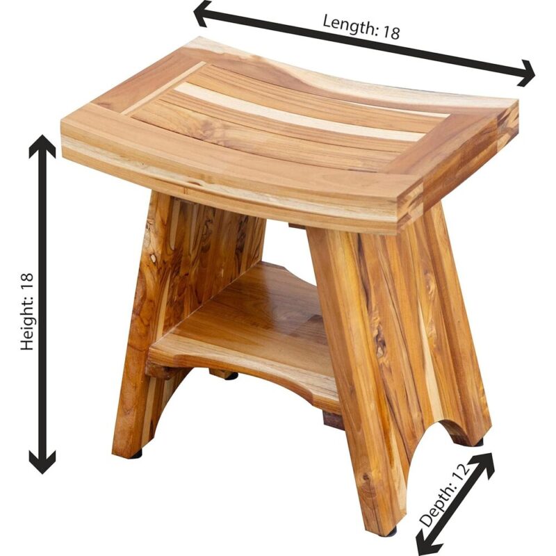 AquaRest – Waterproof Teak Bath Stool