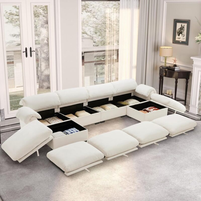 ComfyCore – Deep Sectional with Storage & Ottomans