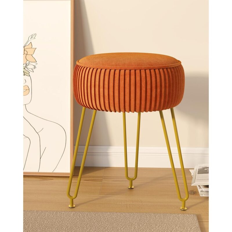 GlowPouf – Velvet Vanity Stool