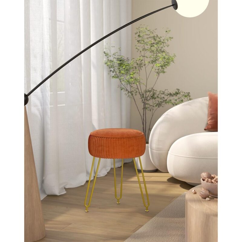 GlowPouf – Velvet Vanity Stool