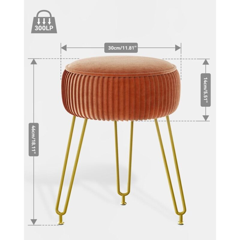 GlowPouf – Velvet Vanity Stool