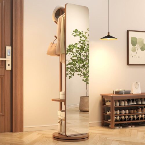 Aura Stand – Swivel Mirror with Coat Rack