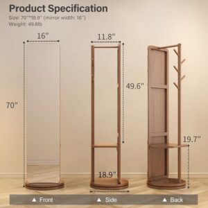 Aura Stand – Swivel Mirror with Coat Rack