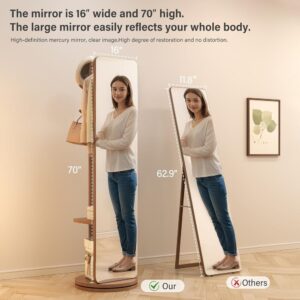 Aura Stand – Swivel Mirror with Coat Rack