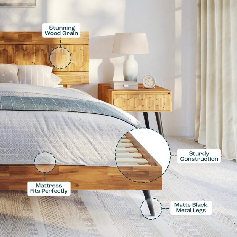 GeoTeak – Luxe Acacia Platform Bed