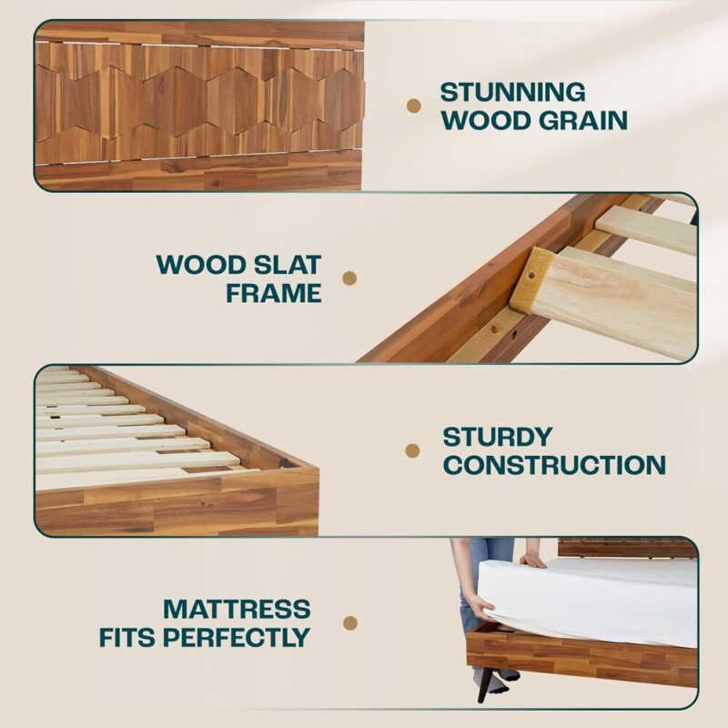 GeoTeak – Luxe Acacia Platform Bed