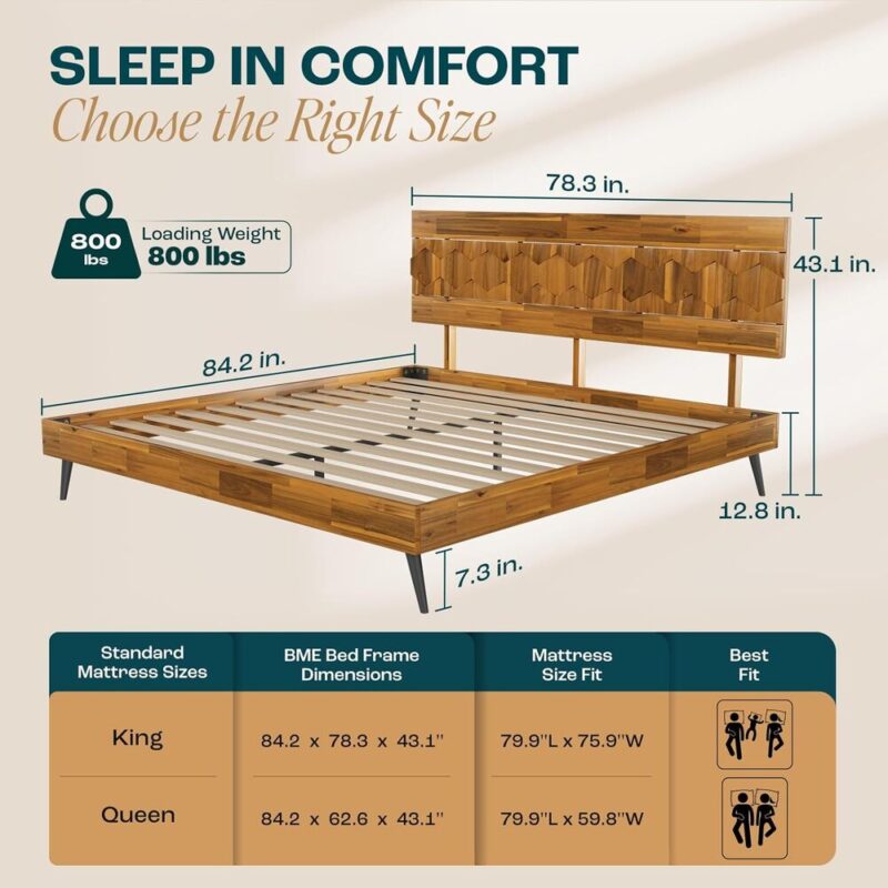 GeoTeak – Luxe Acacia Platform Bed