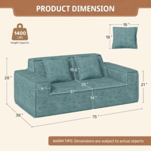 ModLuxe – 83" Olive Green Velvet Couch