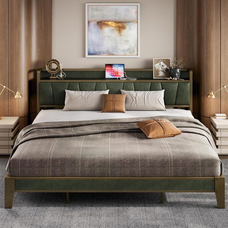 Quiet Forest – Lit Headboard & Hidden Storage