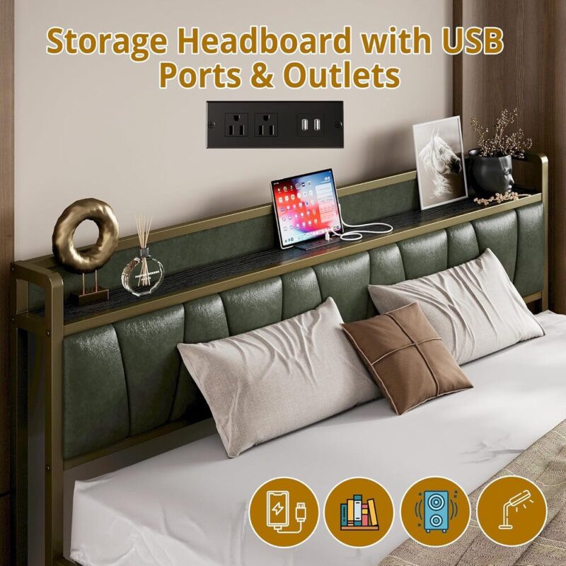 Quiet Forest – Lit Headboard & Hidden Storage