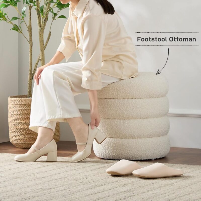 HushHide – Modern Round Storage Pouf