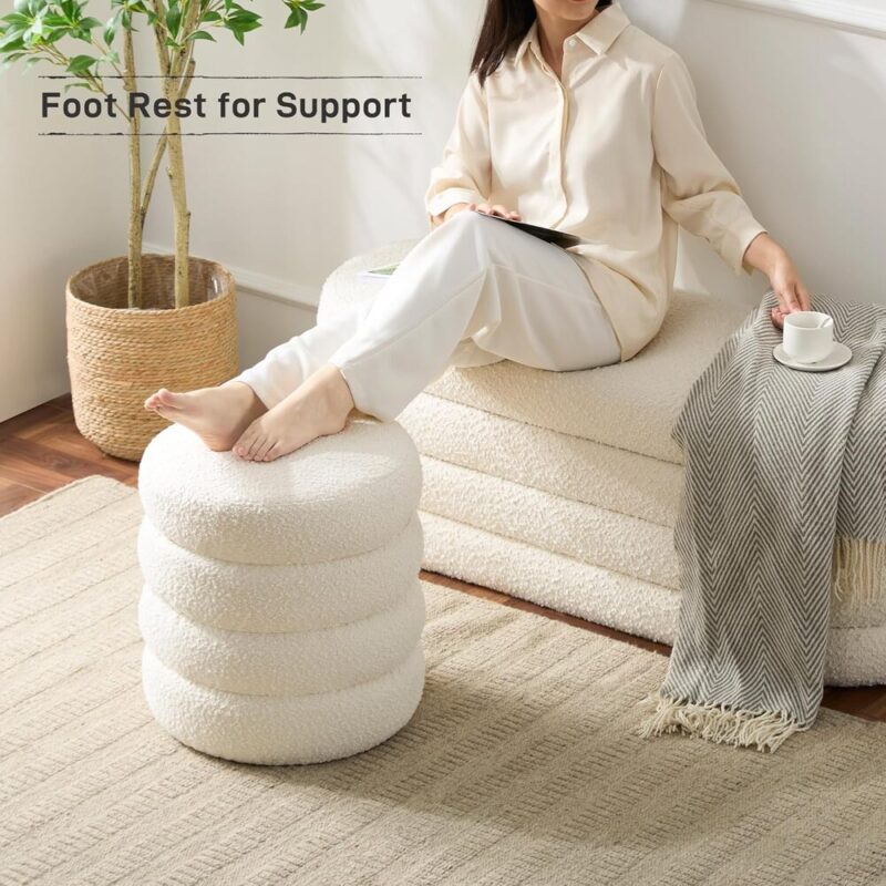 HushHide – Modern Round Storage Pouf