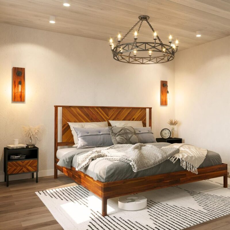 Scandinavian King Bed – Acacia Wood