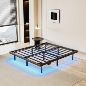 Sleek Bed Frame - Floating Design with LED & USB