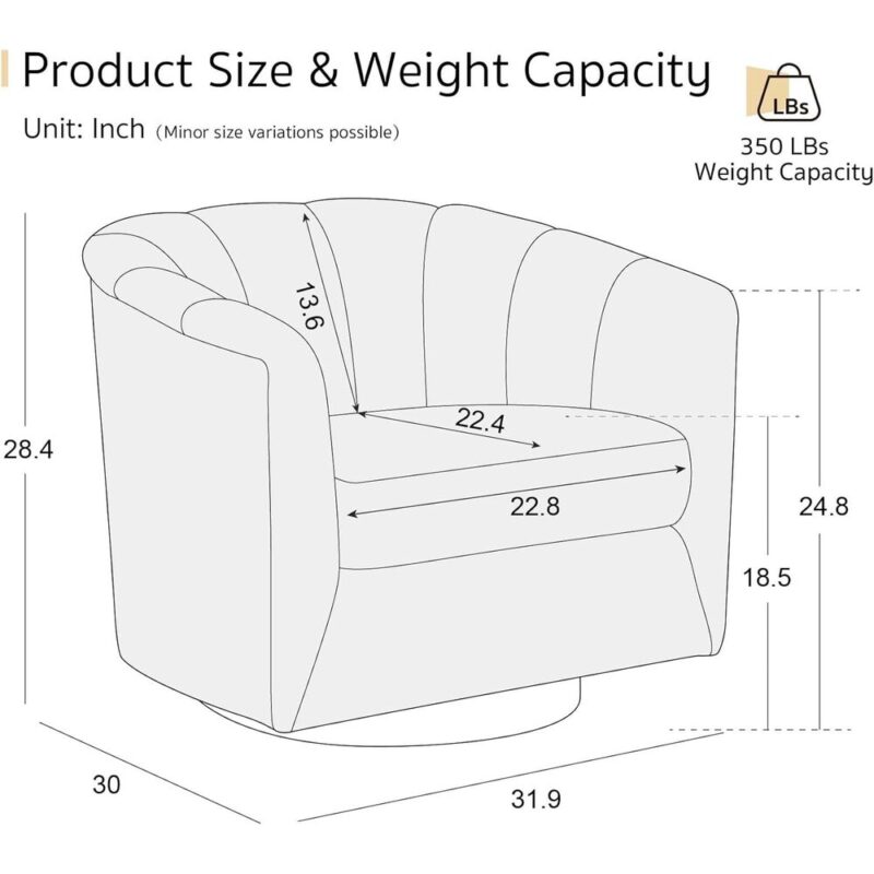 BloomSpin – Velvet Swivel Barrel Chair