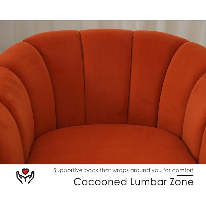 BloomSpin – Velvet Swivel Barrel Chair