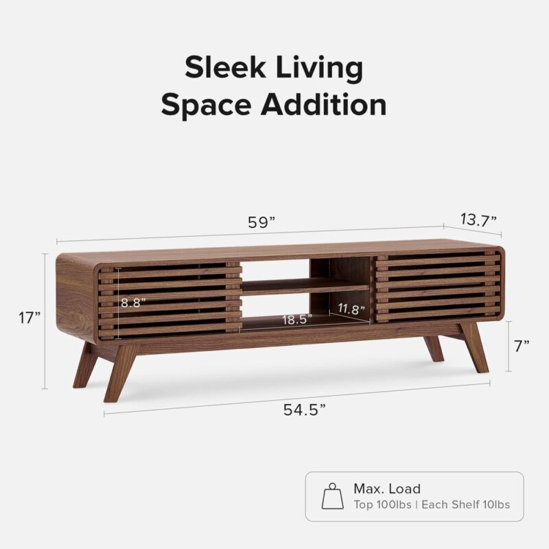 OakLine – Modern Storage TV Bench