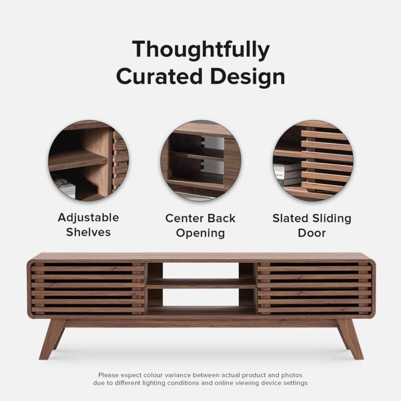 OakLine – Modern Storage TV Bench