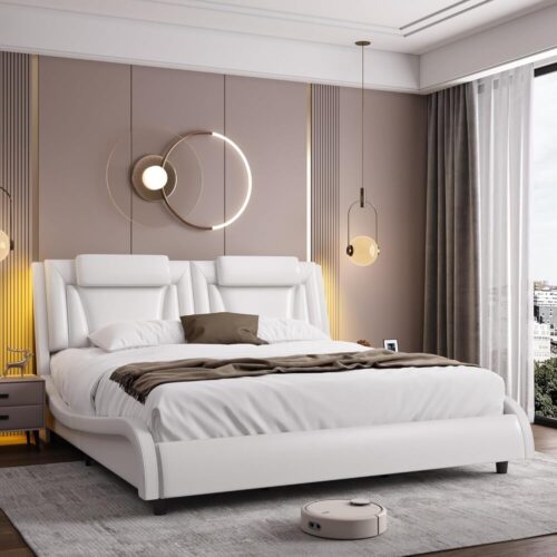 Velora Bed – Soft Curves & Smart Glow