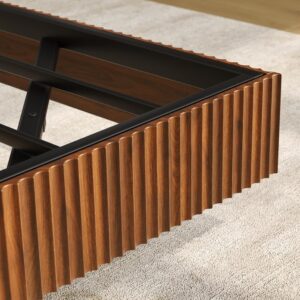 LumoFloat – Walnut LED Platform Bed