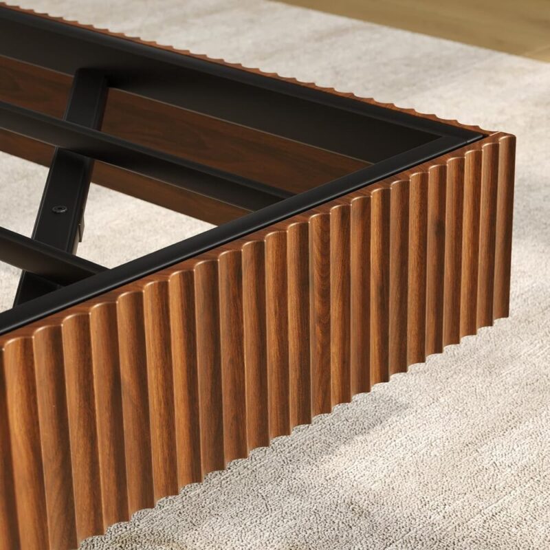 LumoFloat – Walnut LED Platform Bed