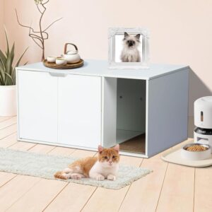 PurrHide Cat Cabinet – Enclosed Litter Box with Vent & Table Design