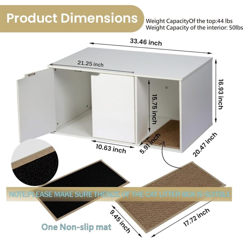 PurrHide Cat Cabinet – Enclosed Litter Box with Vent & Table Design