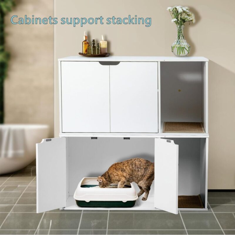 PurrHide Cat Cabinet – Enclosed Litter Box with Vent & Table Design