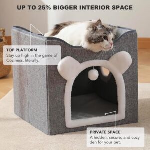 FoldAway Cat Haven – Plush Cave with Toy & Scratch Pad
