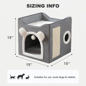 FoldAway Cat Haven – Plush Cave with Toy & Scratch Pad